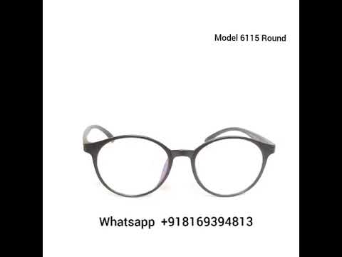 Black Round Full Frame Eyeglasses Spectacle Frame with Zero Power Clear Lens