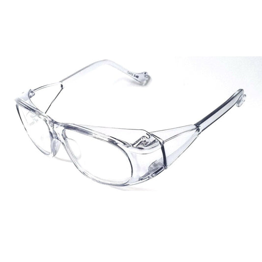 EYESafety Grey Clear Frame Prescription Safety Glasses with Side Covered