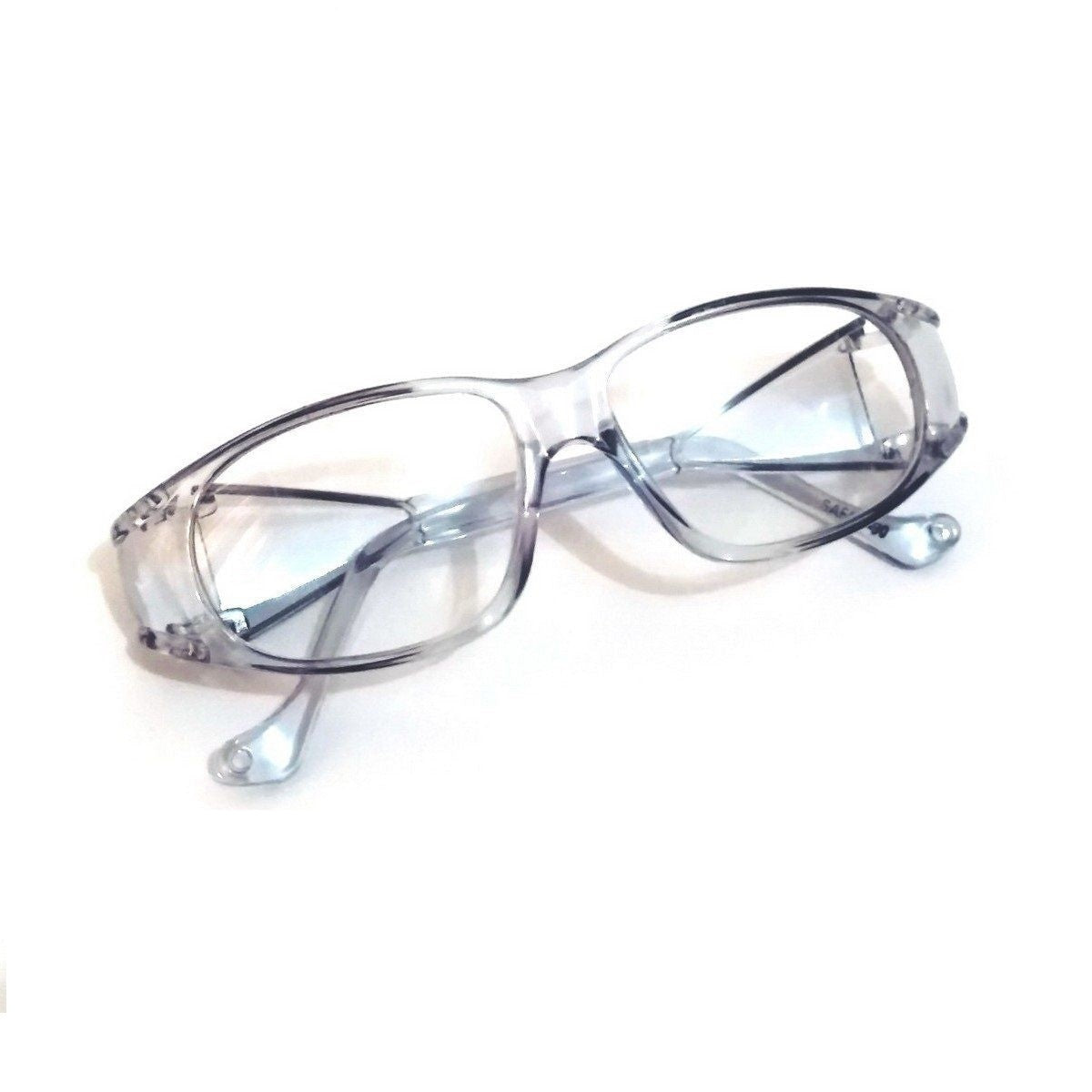 EYESafety Grey Clear Frame Prescription Safety Glasses with Side Covered