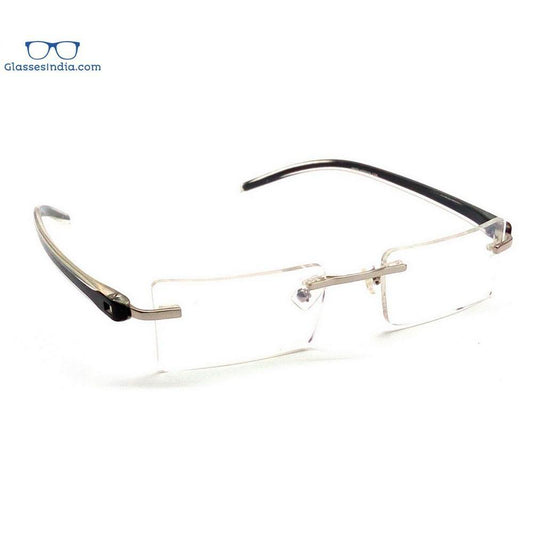 Black Rimless Blue Light Blocker Computer Glasses V9023Bk - Glasses India Online