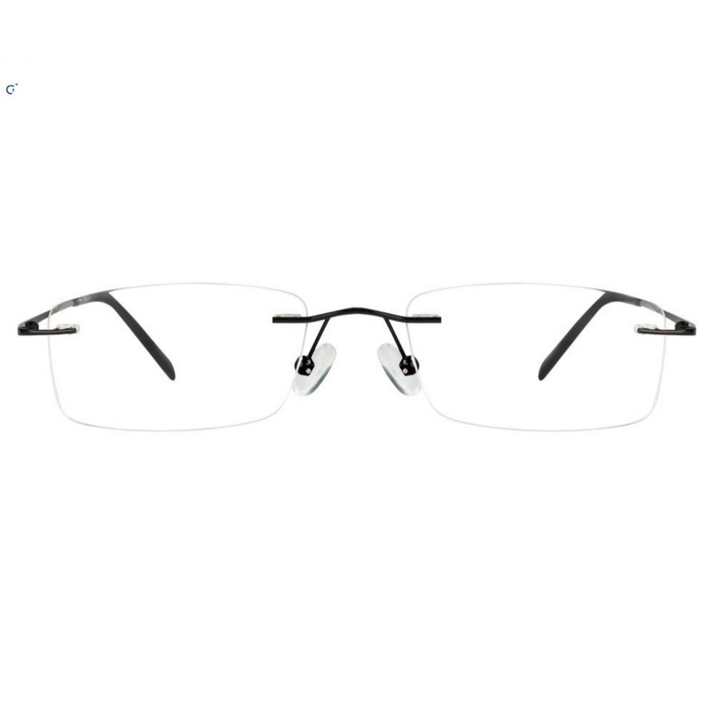 Black Rimless Computer Glasses with Anti Glare Coating - GlassesIndia