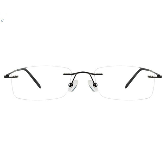 Black Rimless Computer Glasses with Anti Glare Coating - GlassesIndia