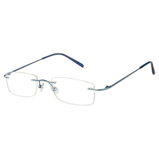 Blue Rimless Computer Glasses with Anti Glare Coating - GlassesIndia
