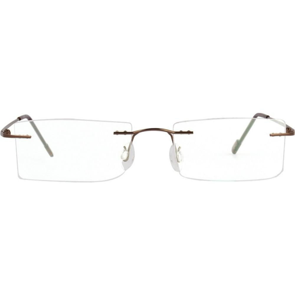 Brown Rimless Computer Glasses with Anti Glare Coating - GlassesIndia