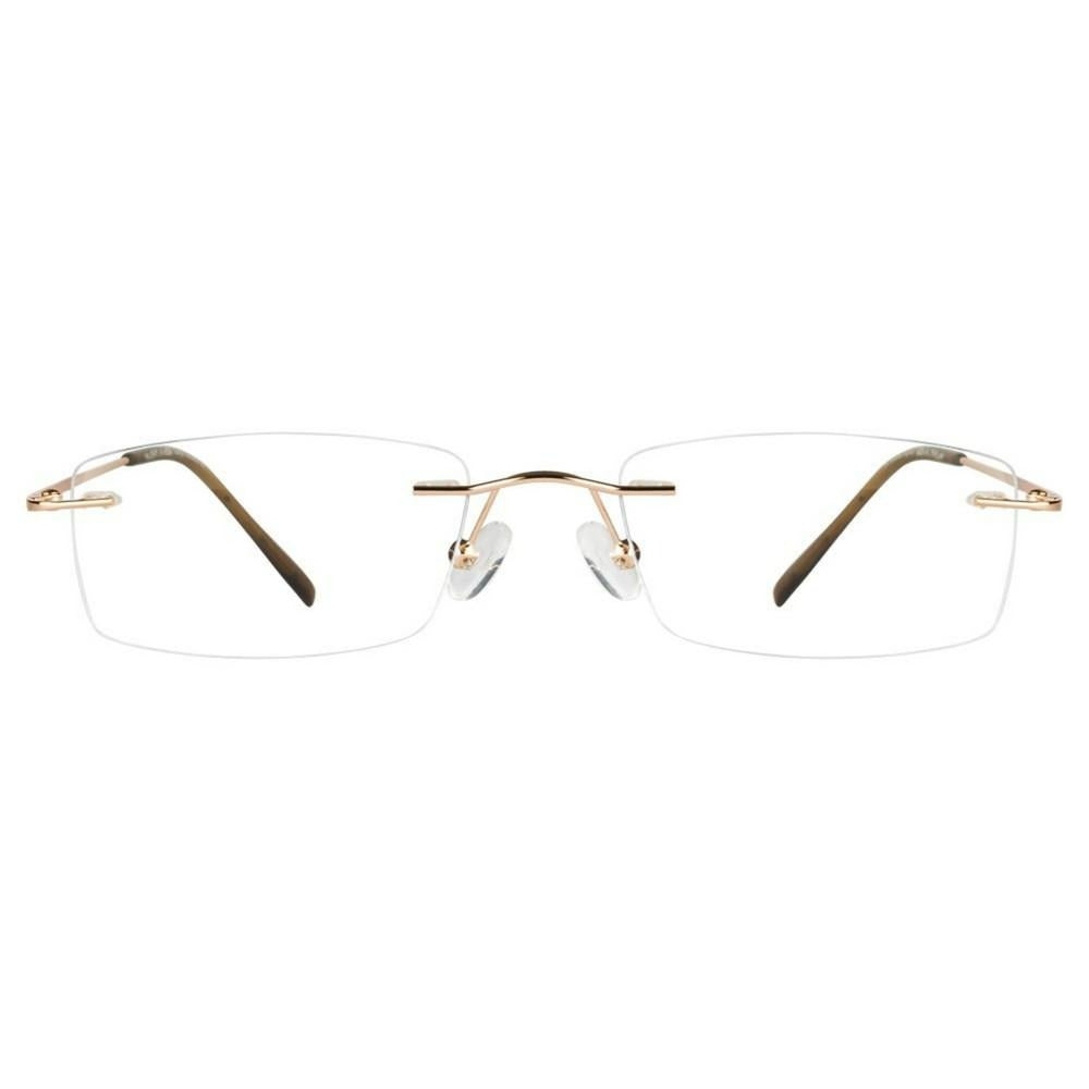 Gold Rimless Computer Glasses with Anti Glare Coating Frameless Glass ...
