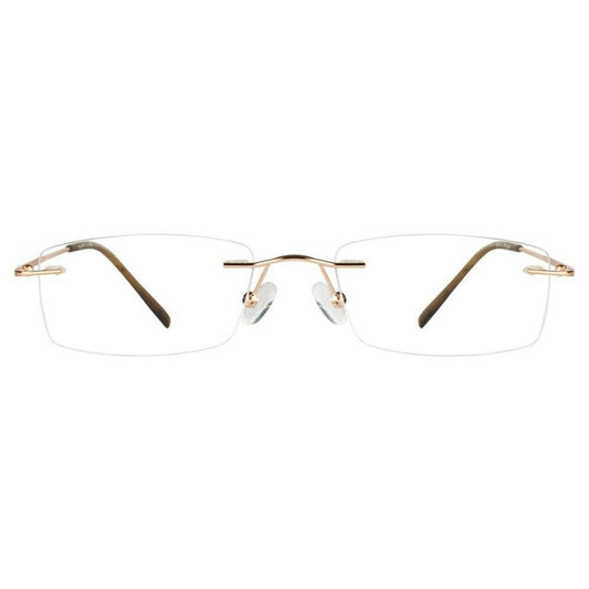 Gold Rimless Computer Glasses with Anti Glare Coating - GlassesIndia