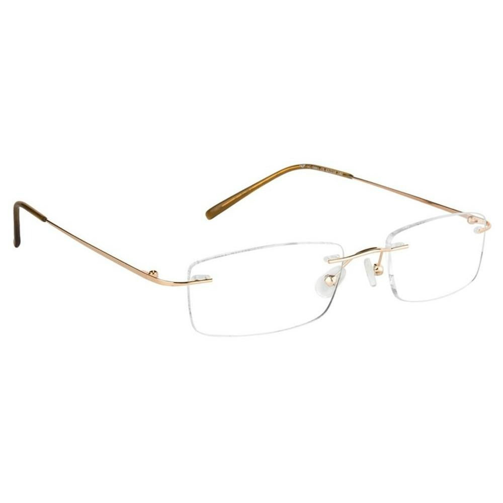 Gold Rimless Computer Glasses with Anti Glare Coating Frameless Glass ...