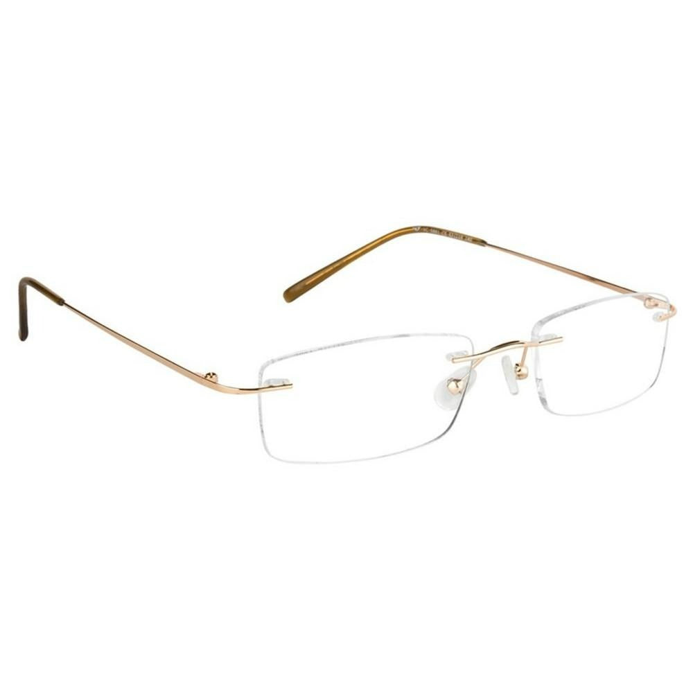 Gold Rimless Computer Glasses with Anti Glare Coating - GlassesIndia