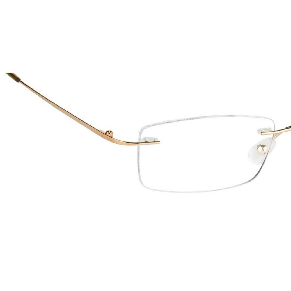 Gold Rimless Computer Glasses with Anti Glare Coating Frameless Glass ...