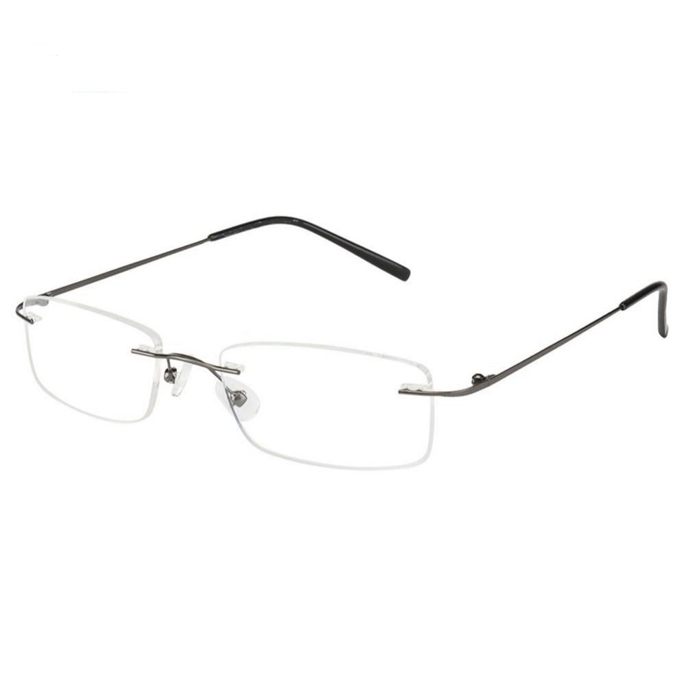 Computer Glasses Rimlessr Frame Gunmetal Rimless Computer Glasses with Anti Glare Coating ...