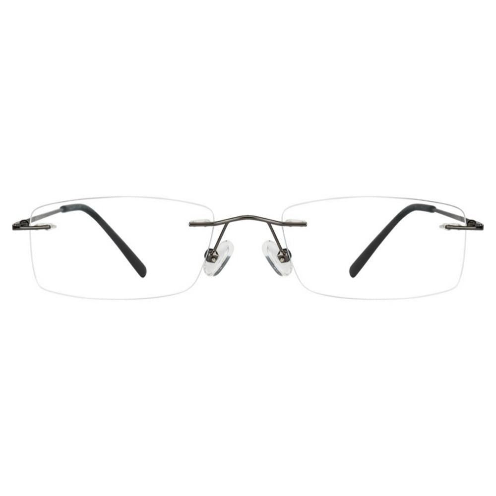 Gunmetal Rimless Computer Glasses with Anti Glare Coating - GlassesIndia