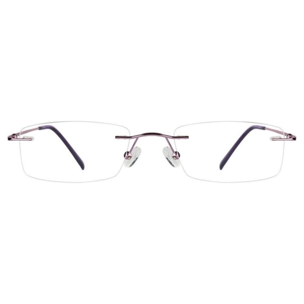 Purple Rimless Computer Glasses with Anti Glare Coating - GlassesIndia